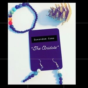 Full Spectrum Chakra Bracelet+Crown Chakra Earring